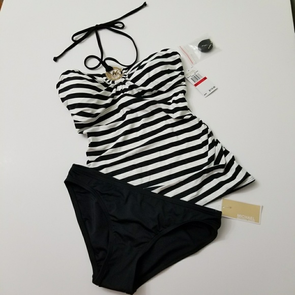 Michael Kors - Stable Stripe Logo 2 Piece Swimsuit - Picture 5 of 8
